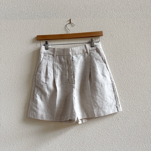 Aritizia Wildfred Alanya Linen Shorts in Natural Ecru Size 6 - Picture 1 of 4